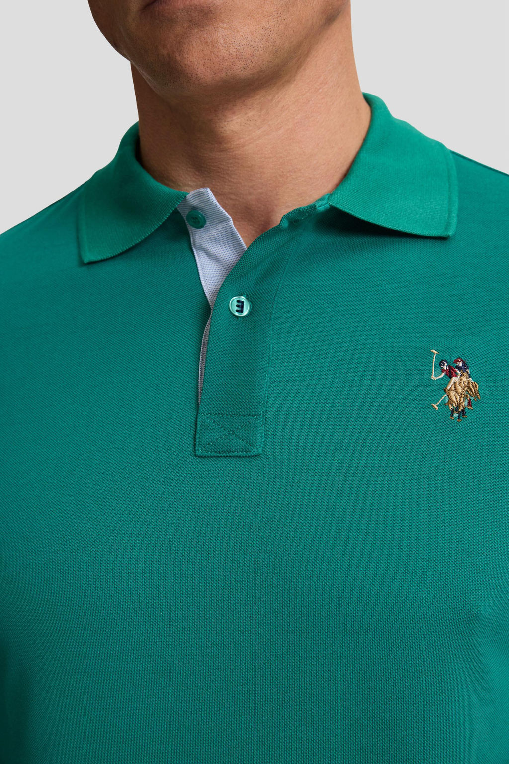 Erkek Koyu Ye_il Regular Fit Polo Yaka Basic Ti__rt