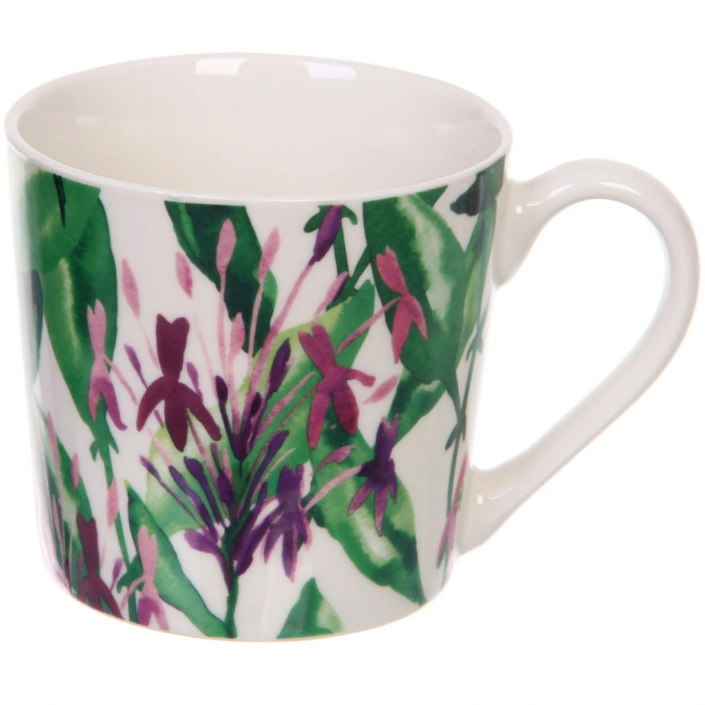 Цена за 2 шт. Кружка керамическая 370мл "Цветы" , микс рисунков