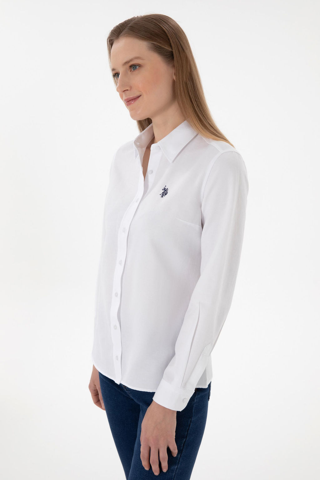 Kad_n Beyaz Uzun Kollu Basic G_mlek Sepette S_rpriz _ndirim - U.s. polo assn фото 4