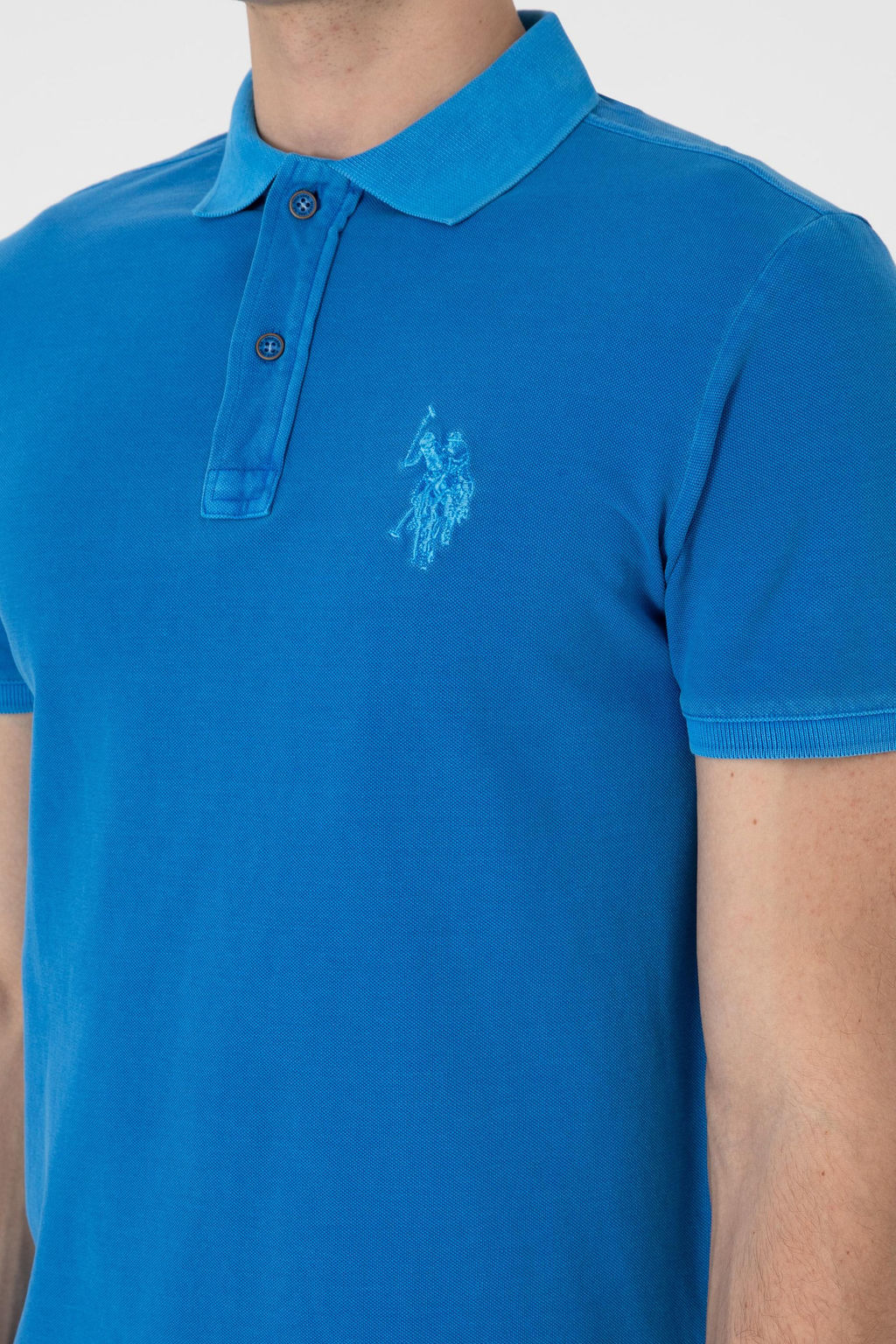 Erkek Slim Fit Polo Yaka Kobalt Y_kamal_ Basic Ti__rt Sepette S_rpriz _ndirim - U.s. polo assn фото 7