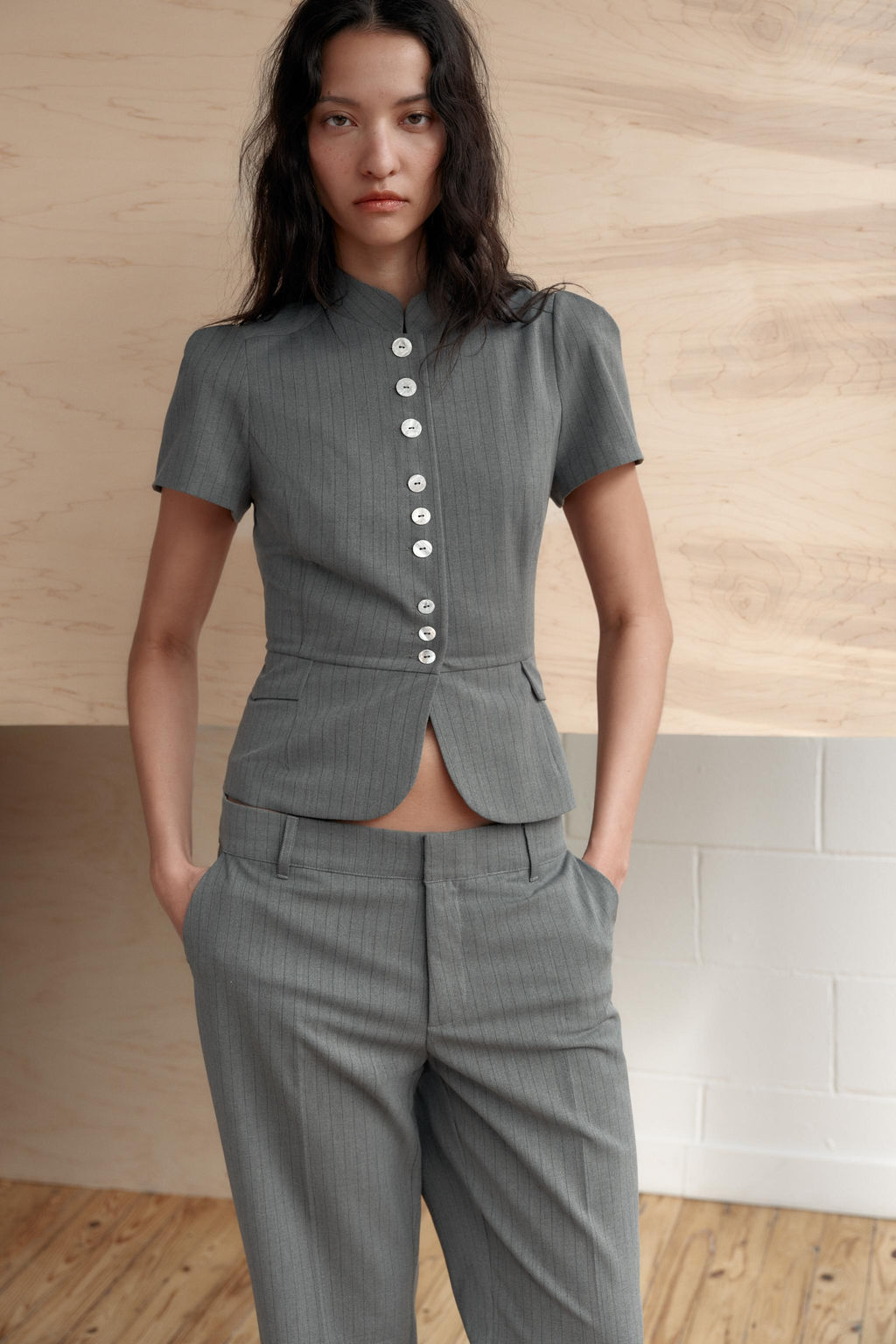 PANTAL?N RAYA DIPLOM?TICA TIRO BAJO / Gris Antracita - Zara фото 3