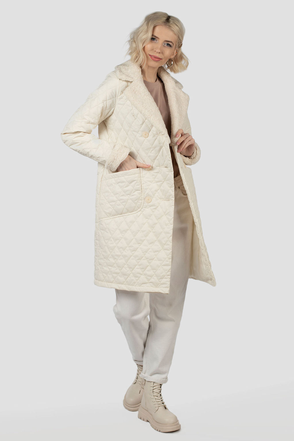 Пальто женское демисезонное (пояс) - El podio фото 5