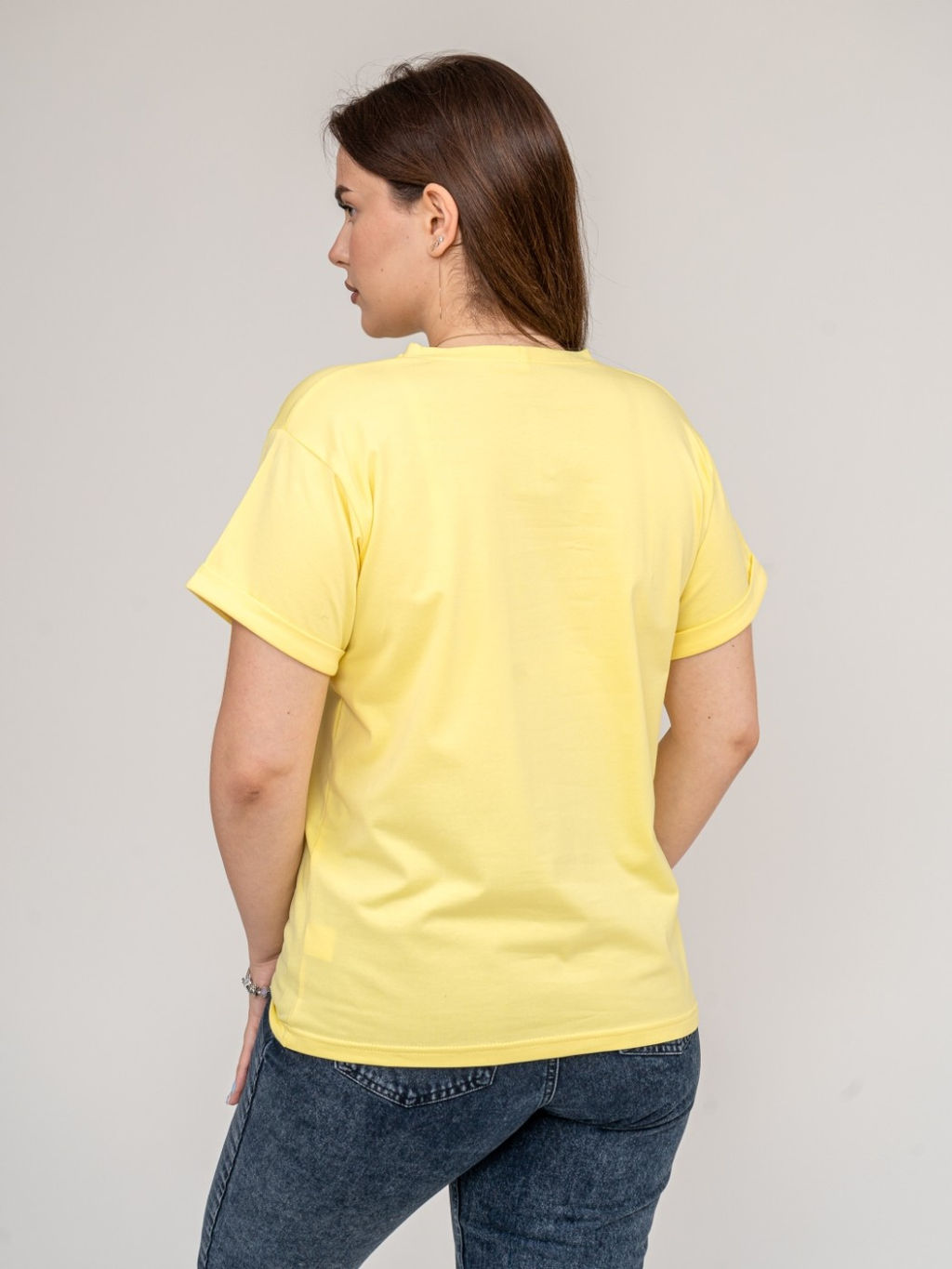 Футболка Хлопок 95%, лайкра 5% Классика аква - Ивассорти фото 38