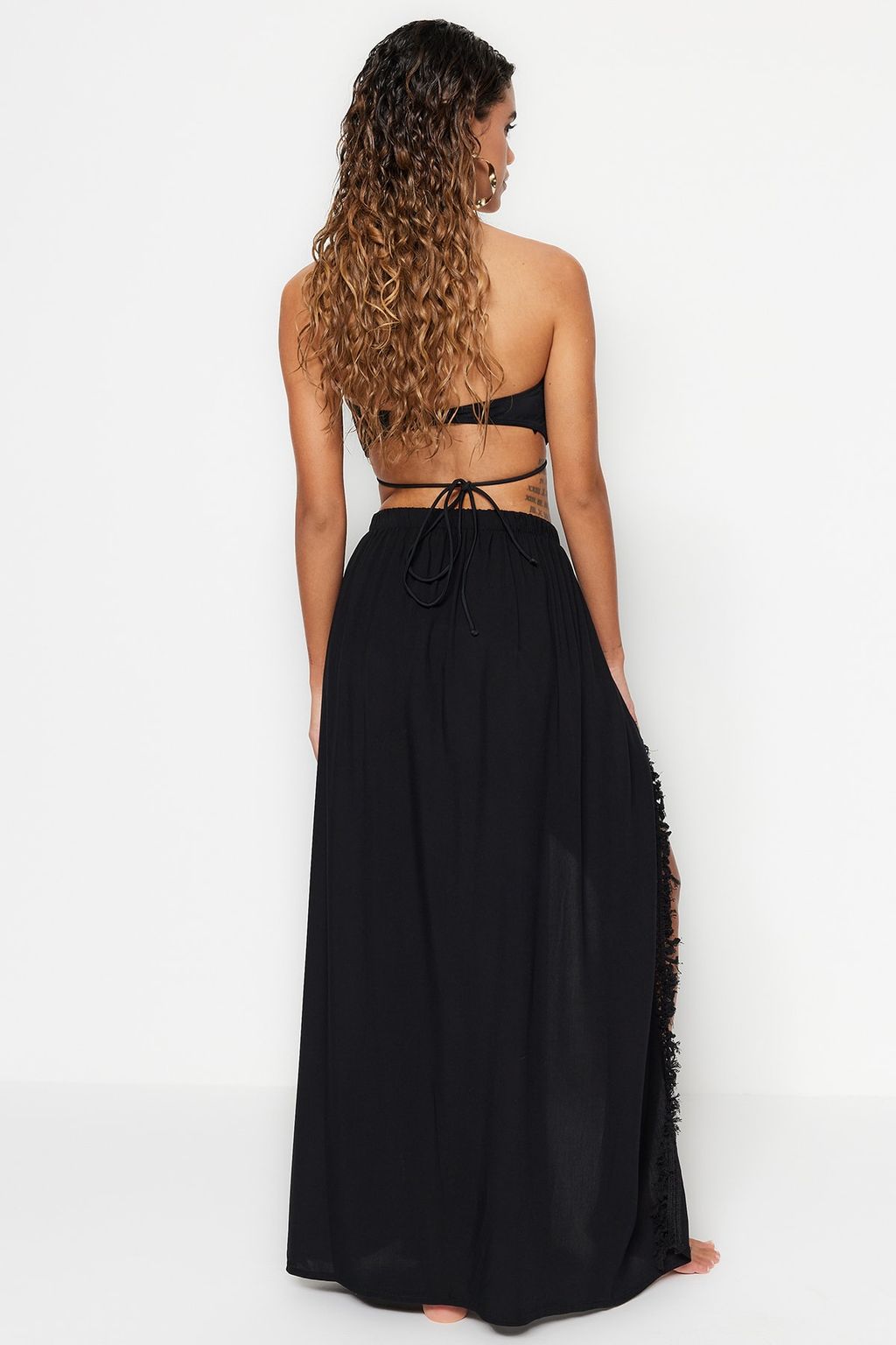 TRENDYOLMILLA Ekru Dokuma Puskullu Maxi Plaj Etegi TBESS21ET0133 фото 6
