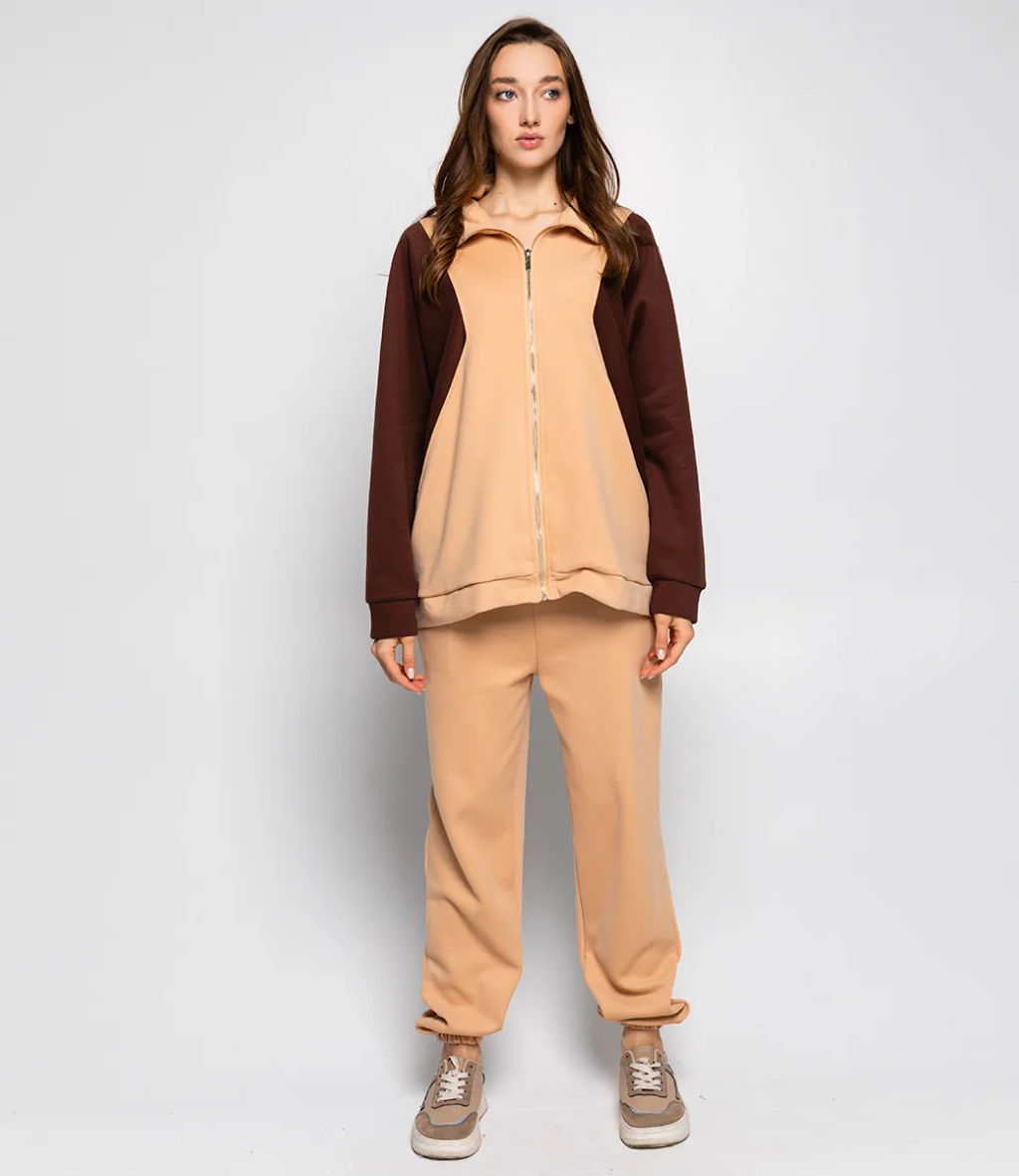 Спортивный костюм #КТ8806 (3), бежевый,шоколадный - Dommod фото 2