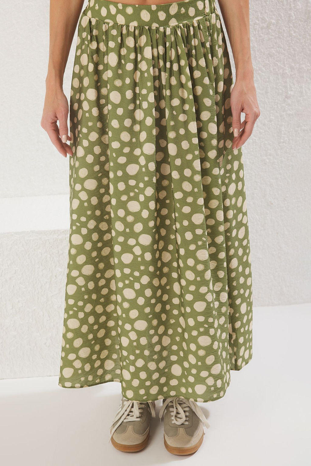 TRENDYOLMILLA Puantiye Desenli A-line/Can Maxi Uzun Boy Dokuma Etek TWOSS25ET00156  фото 4