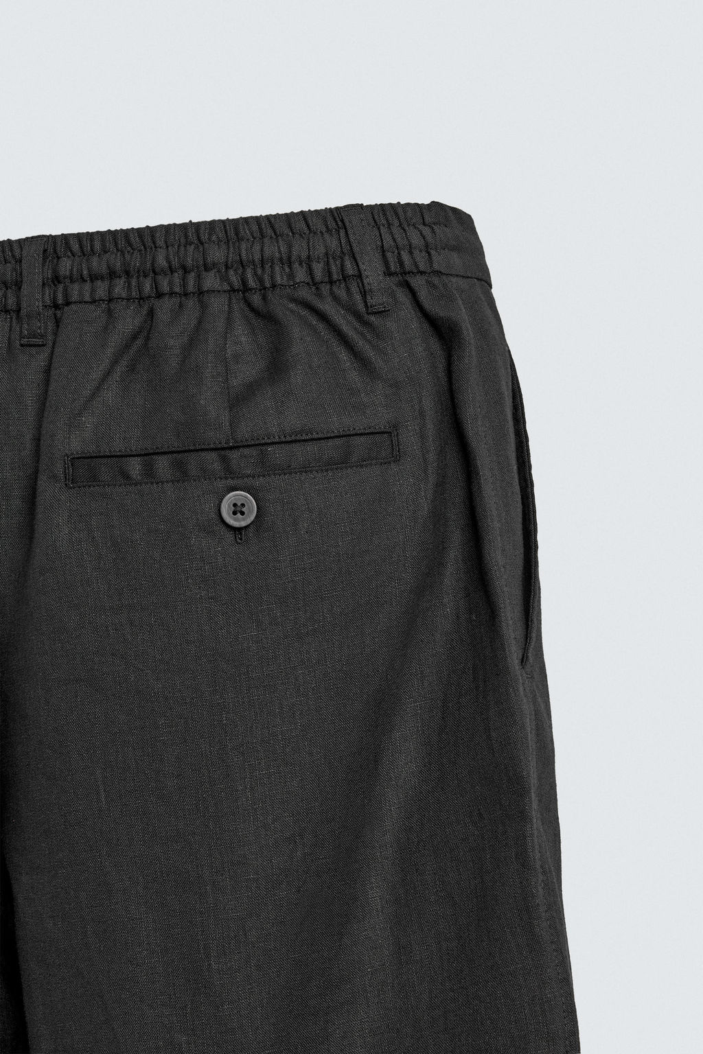 PANTAL?N REGULAR FIT 100% LINO / Negro - Zara фото 9