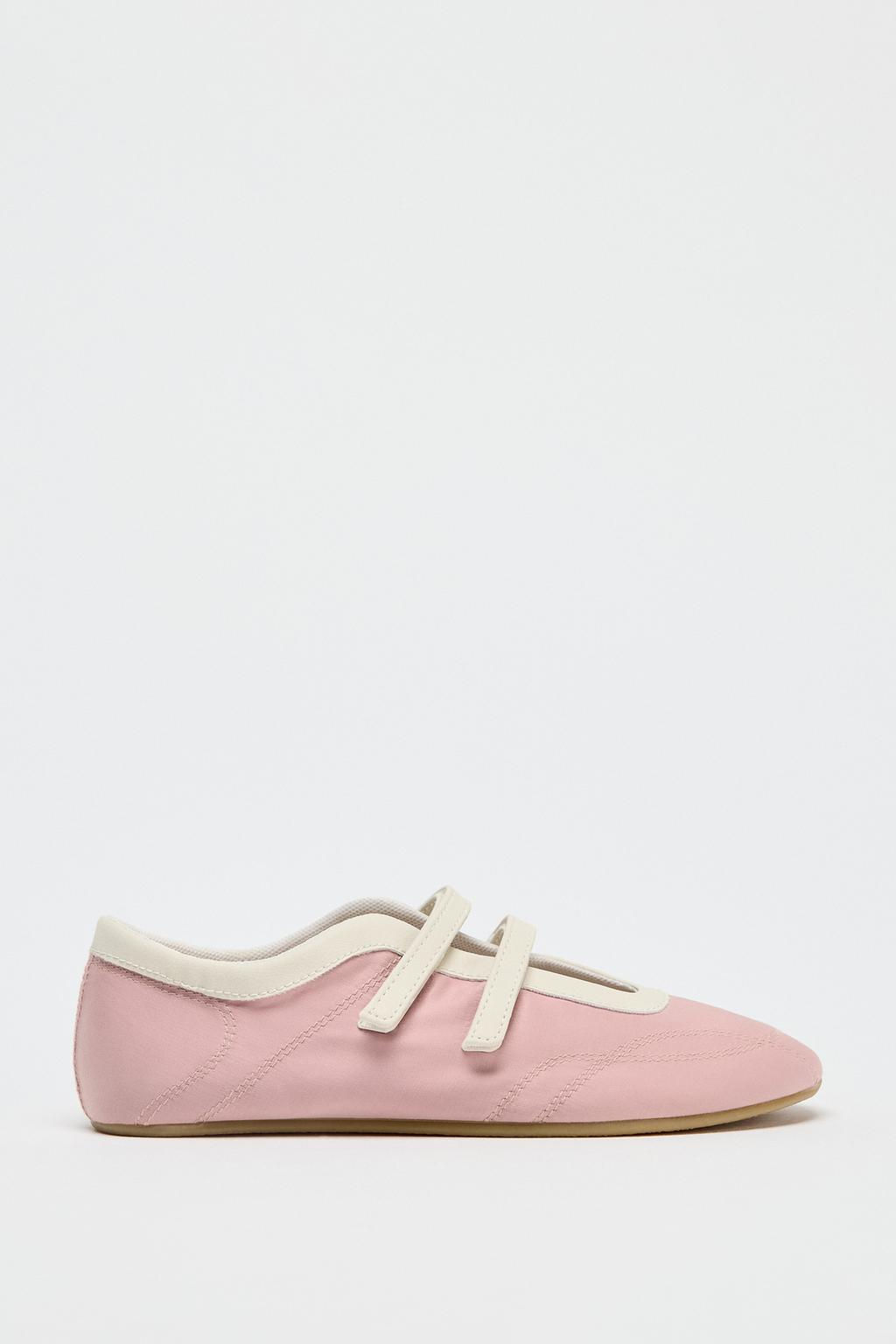 SATIN EFFECT TOPSTITCHED BALLERINAS - Zara фото 4