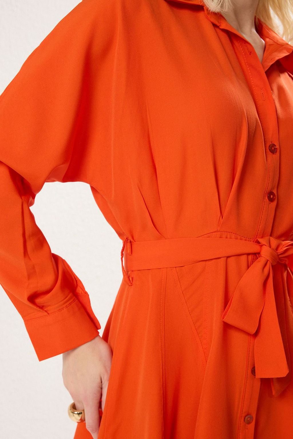 TRENDYOLMILLA Mavi Kusakl? Cizgili Mini Dokuma Gomlek Elbise TWOAW25EL00154  фото 21