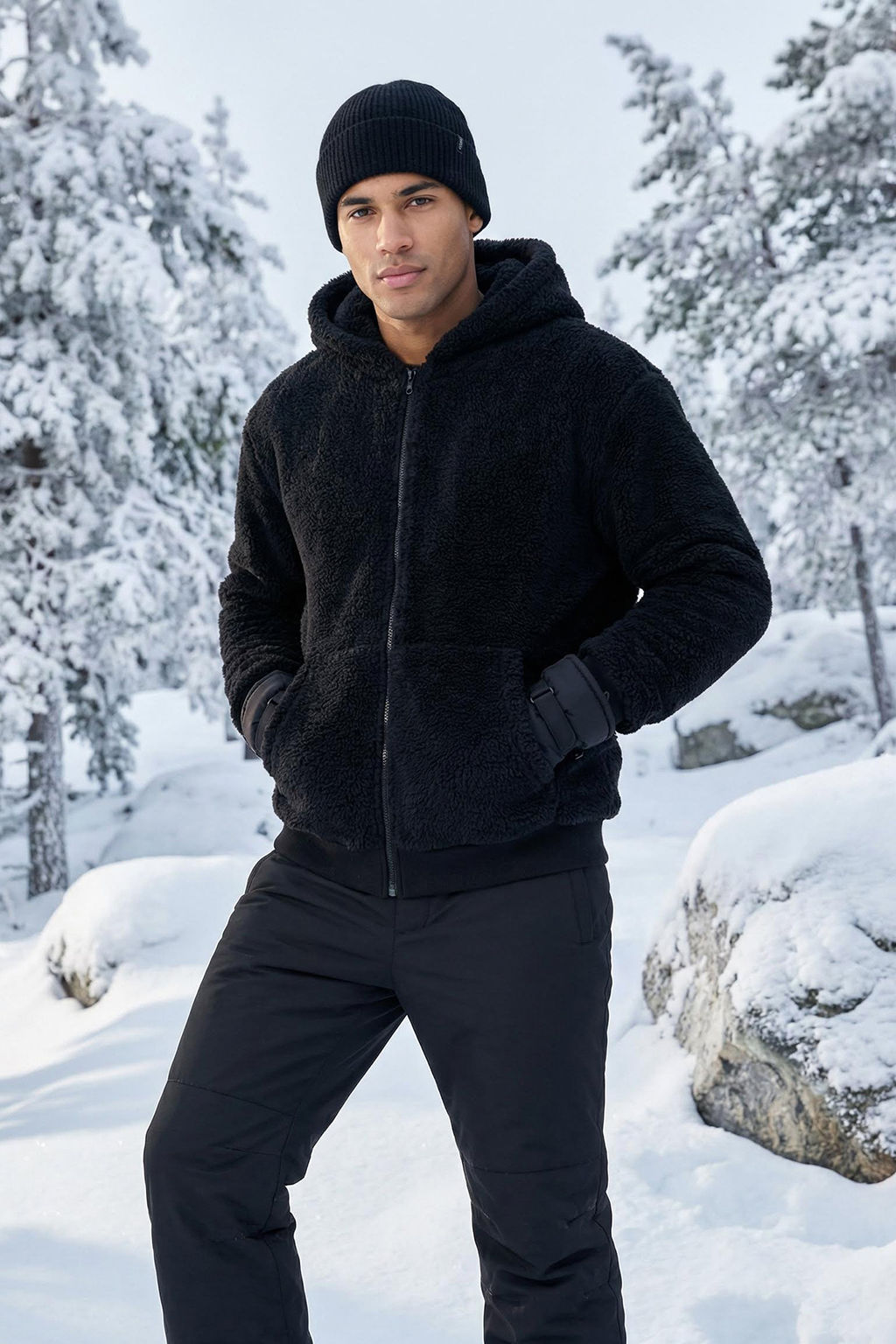 TRENDYOL MAN Bej Regular/Normal Kesim Full Fermuar Cepli Polar Kal?n Sweatshirt-H?rka TMNAW24SW00109 - Trendyolmilla фото 16