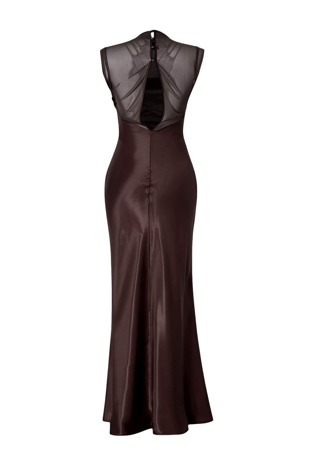 Kahverengi Duz Saten Maxi Abiye & Mezuniyet Elbisesi TPRSS26AE00168 - Trendyolmilla фото 5