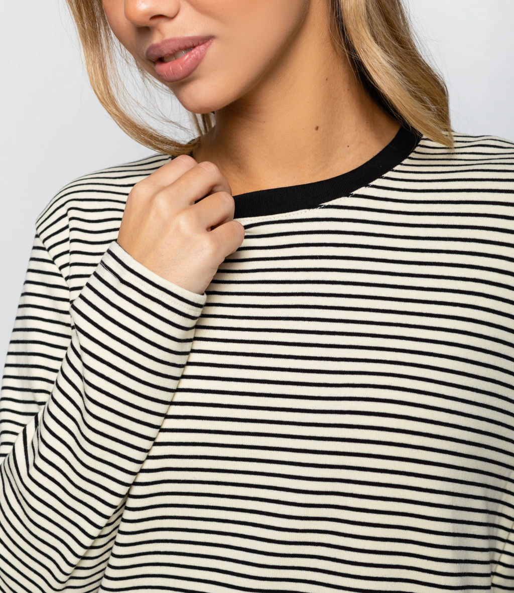 Лонгслив #КТ8013 (4), чёрный,молочный