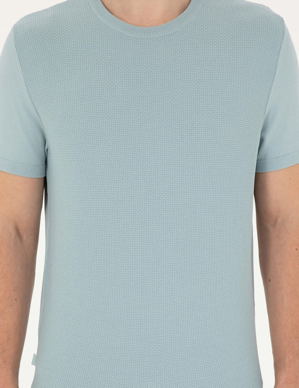 A__k Mavi Slim Fit Bisiklet Yaka Triko Ti__rt - Pierre cardin фото 6