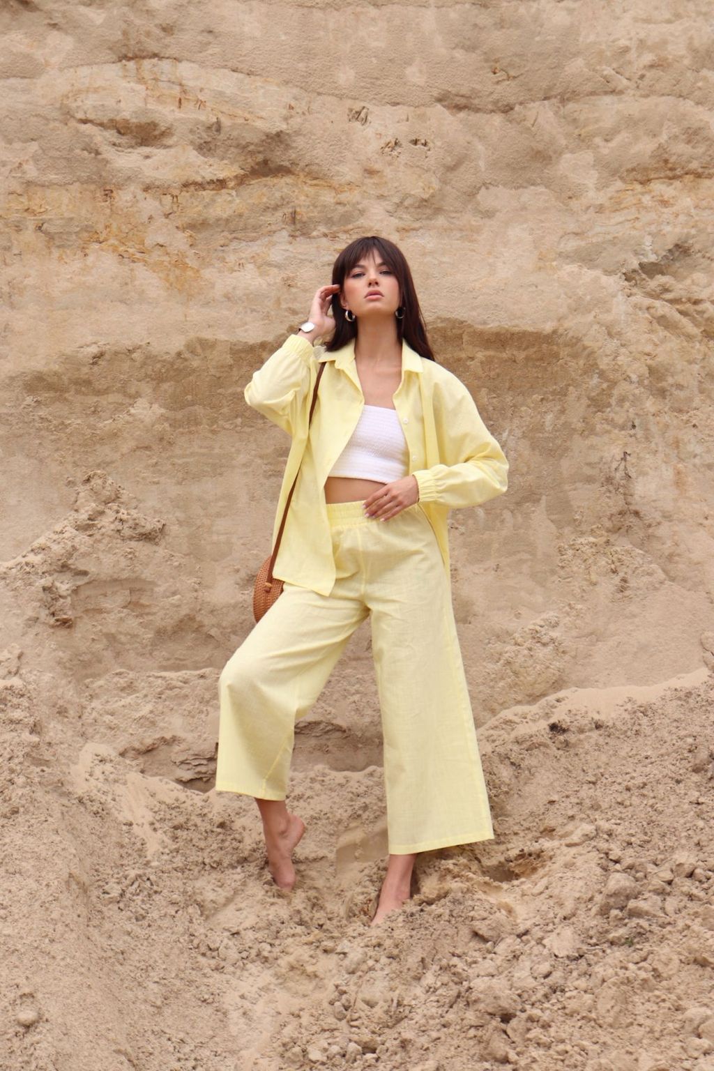 7010 Костюм летний с кюлотами лимонный - Martichelli фото 16