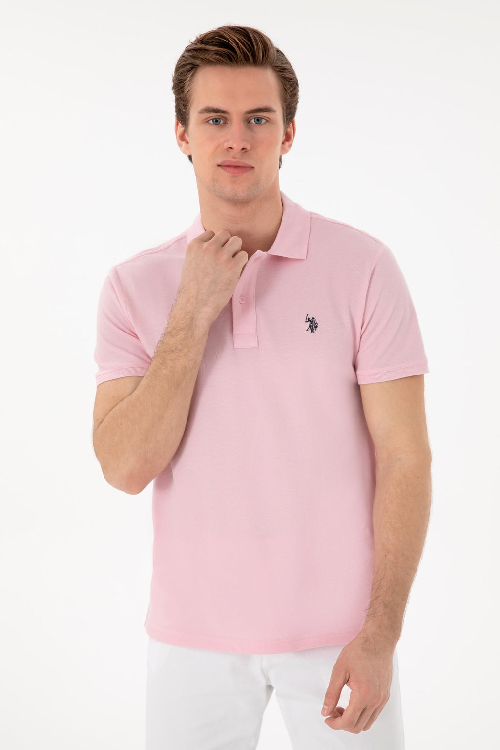 Erkek Slim Fit Polo Yaka A__k Pembe Basic Ti__rt Sepette S_rpriz _ndirim - U.s. polo assn фото 3