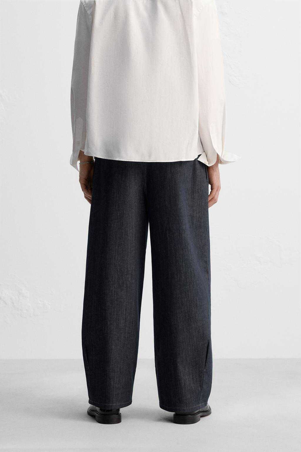 PLEATED WIDE-LEG JEANS - Zara фото 3