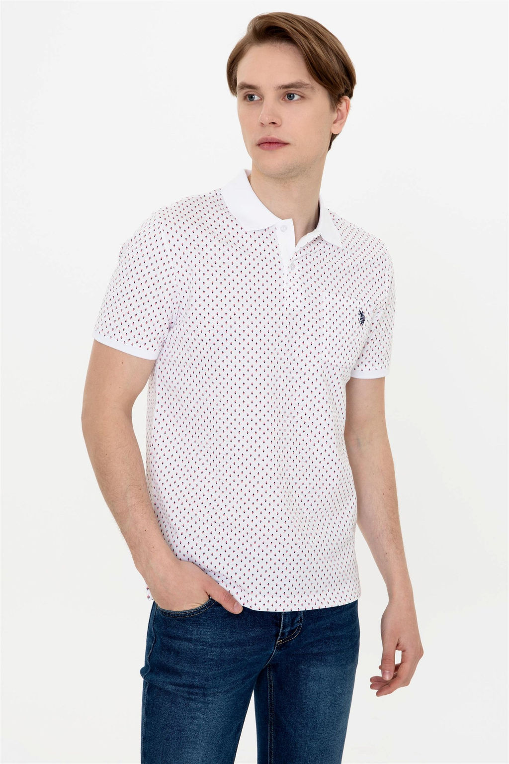 U. S. Polo Assn Мужская красная футболка с воротником-поло - U.s. polo assn фото 9