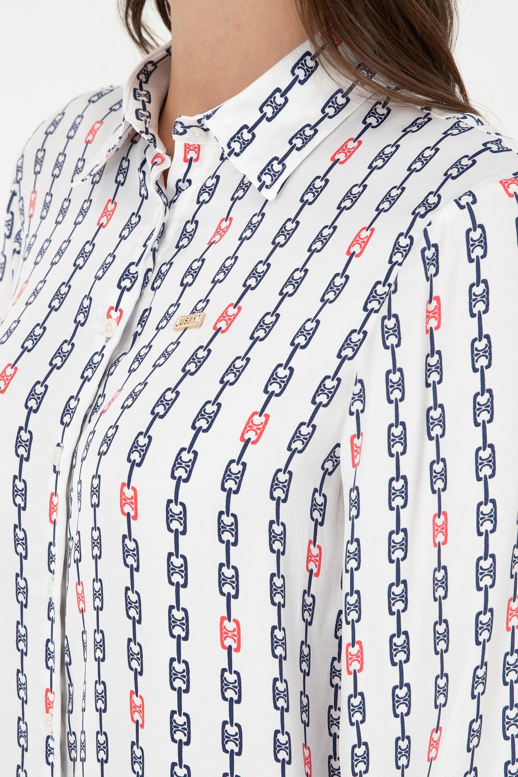 Женская кремовая рубашка с длинным рукавом Неожиданная скидка в корзине - U.s. polo assn фото 7