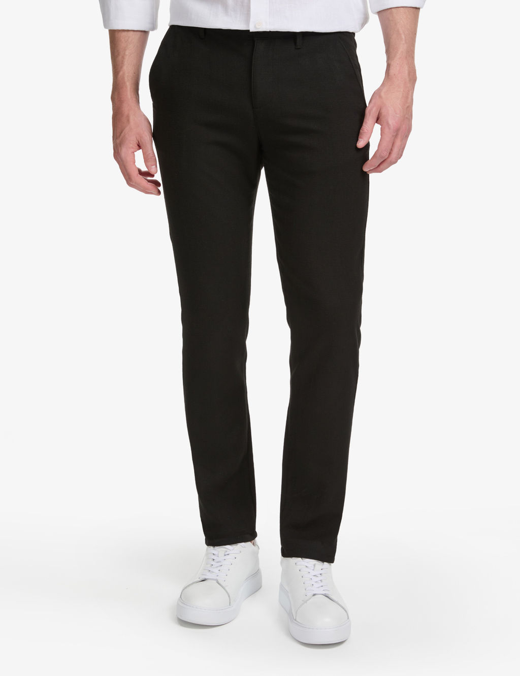 Siyah Slim Fit Kanvas Pantolon