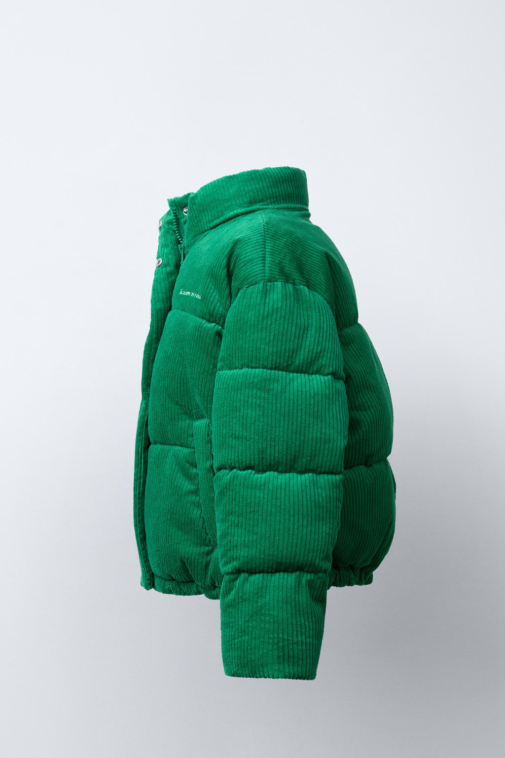 EMBROIDERED TEXT CORDUROY PUFFER JACKET - Zara фото 3