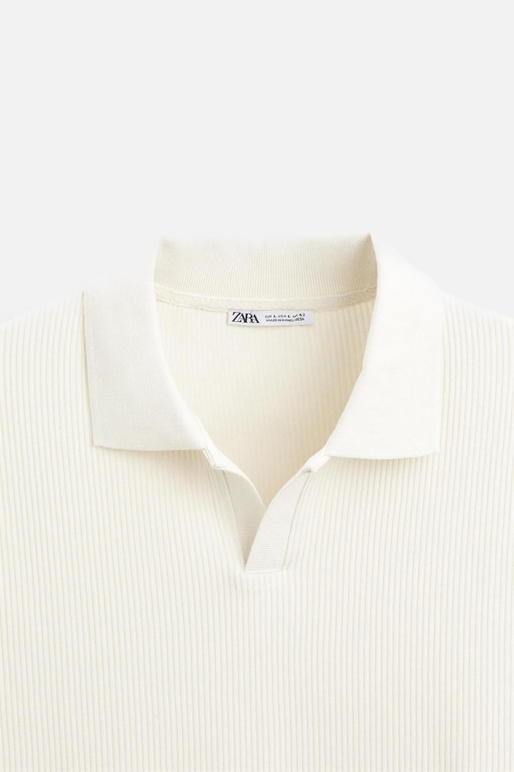 TEXTURED POLO SHIRT WITH RIBBED TRIMS - Zara фото 61
