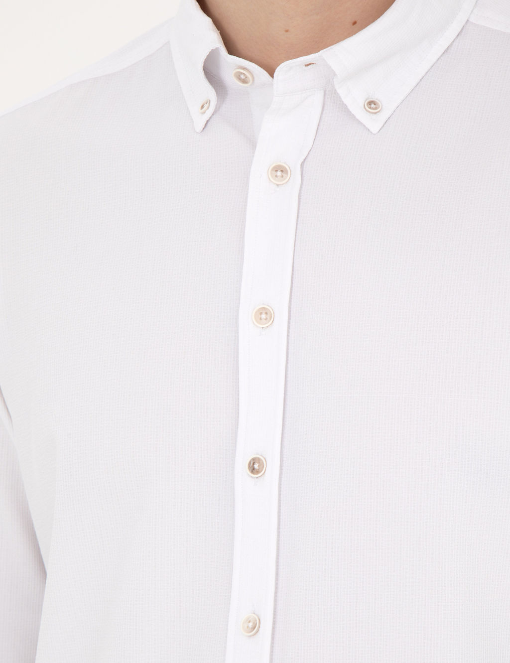 Beyaz Slim Fit Uzun Kollu G_mlek