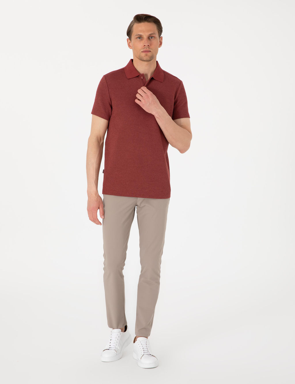 Nar Slim Fit _rme Dokulu Polo Yaka Ti__rt - Pierre cardin фото 4