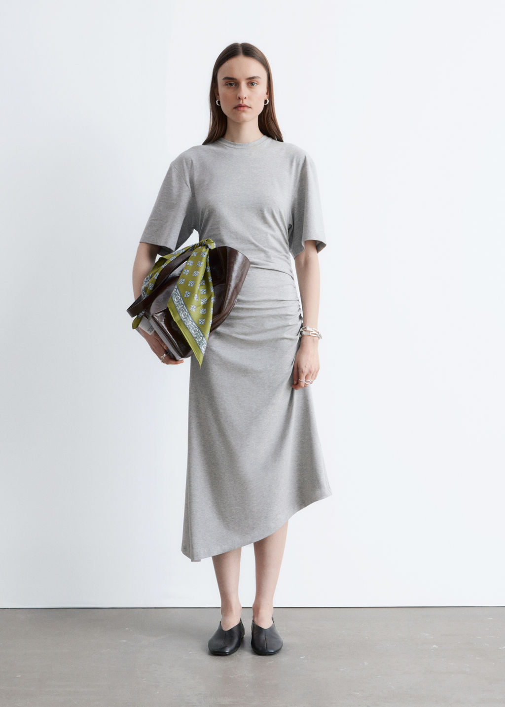 Vestido midi asim?trico tipo camiseta - H&m фото 3