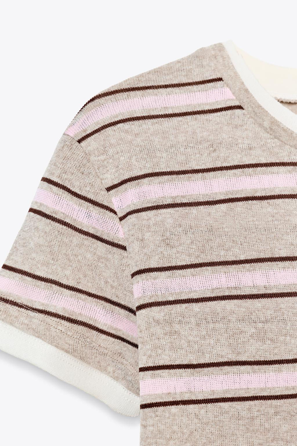 DOUBLE STRIPE T-SHIRT - Zara фото 7