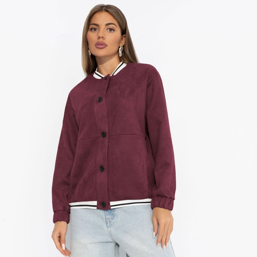 Бомбер из экозамши, Любуйся мной (бордовый) - Charutti фото 2