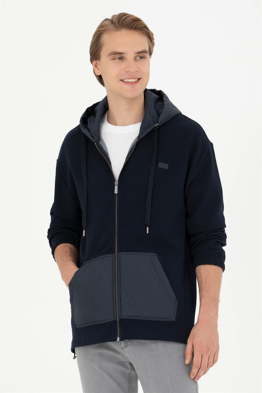 Мужской темно-синий вязаный кардиган - U.s. polo assn фото 3