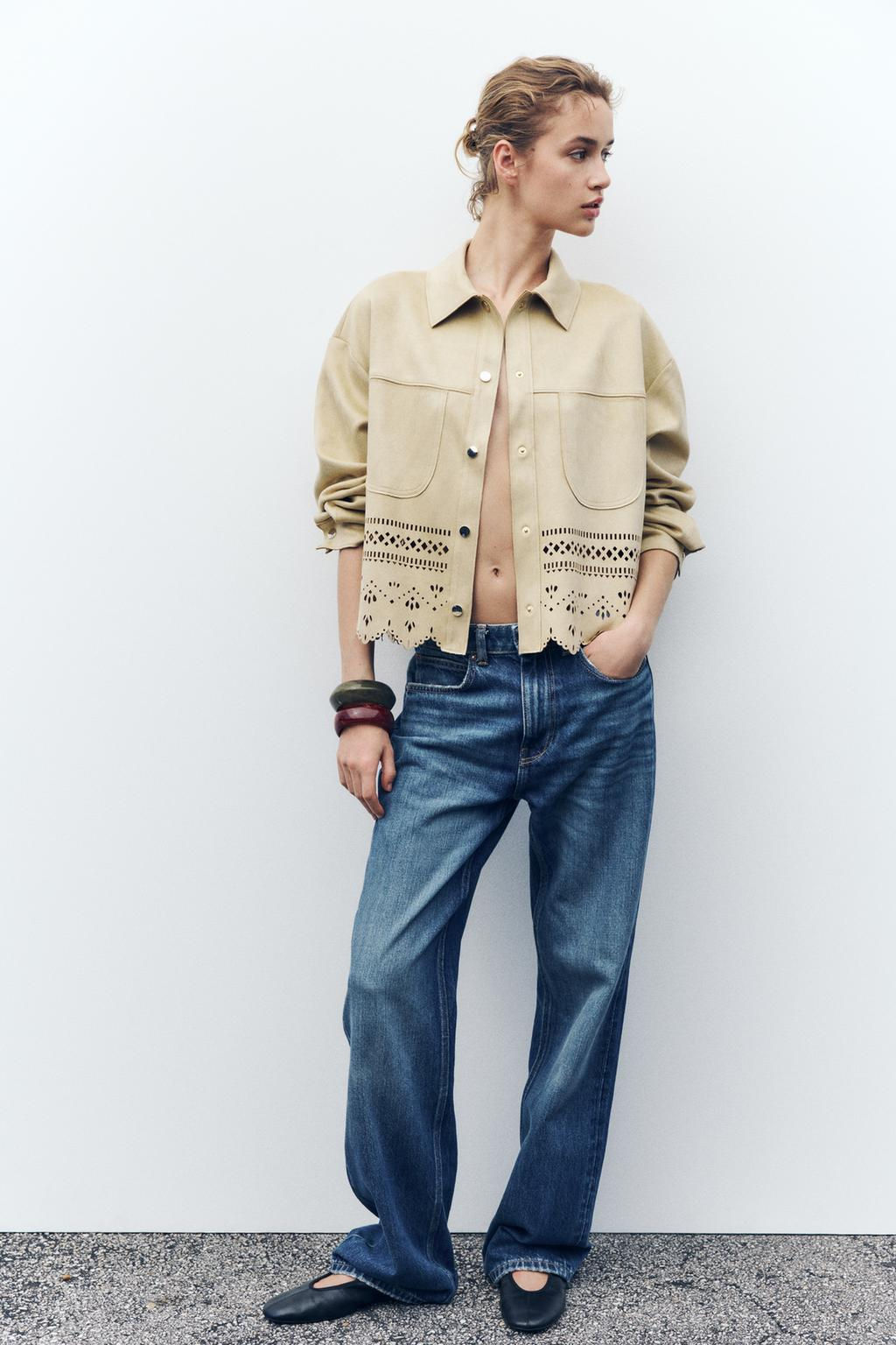 OPENWORK FAUX SUEDE JACKET - Zara фото 3