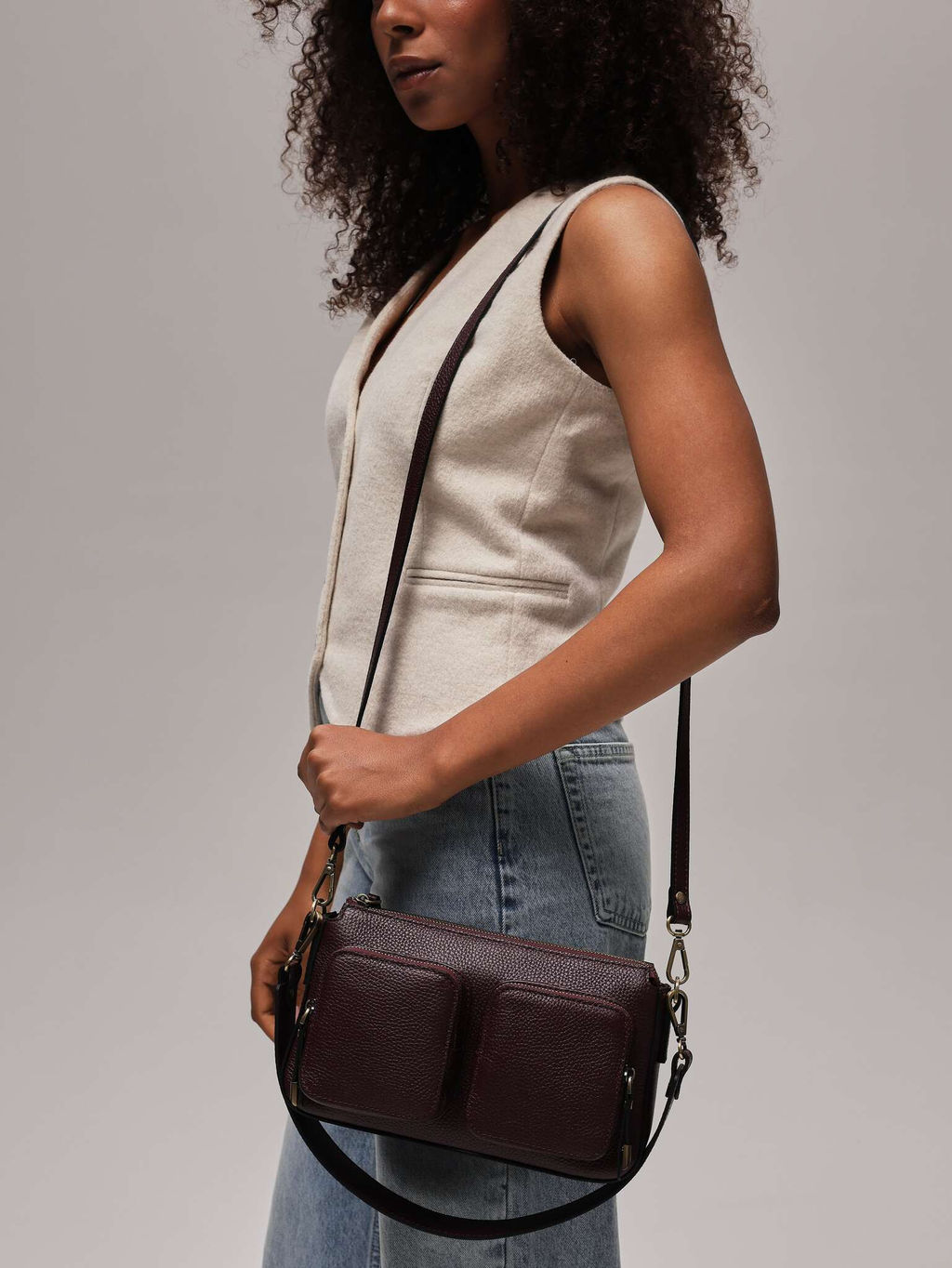 Сумка багет Deboro 31103 зимняя вишня