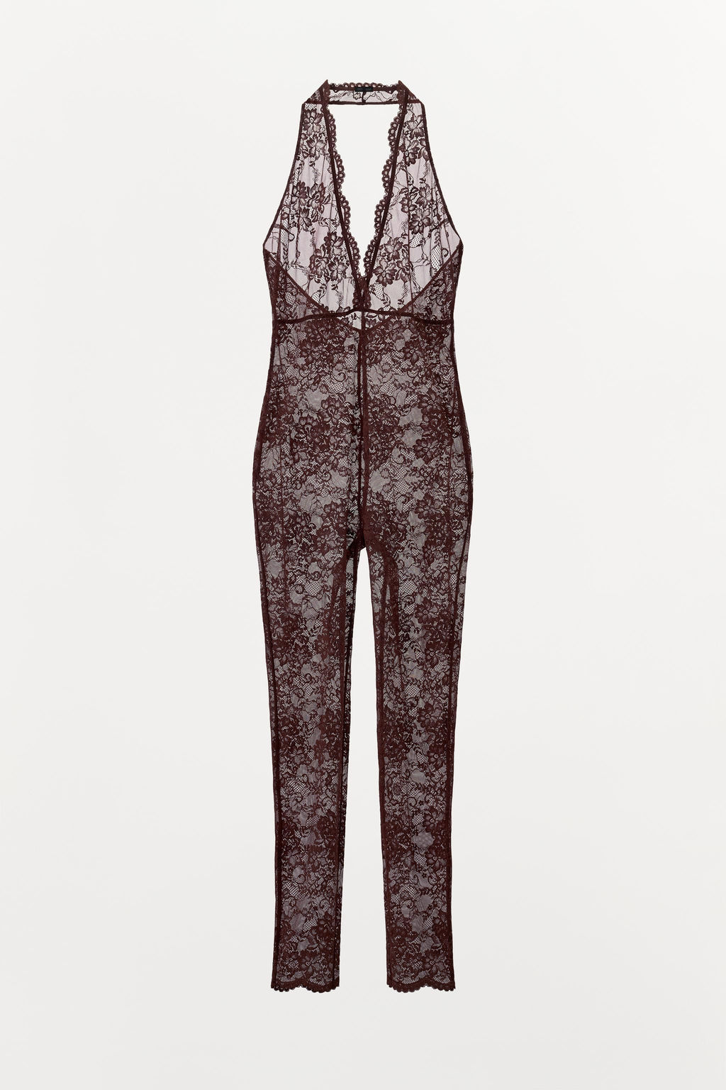 LACE HALTER JUMPSUIT - Zara фото 5