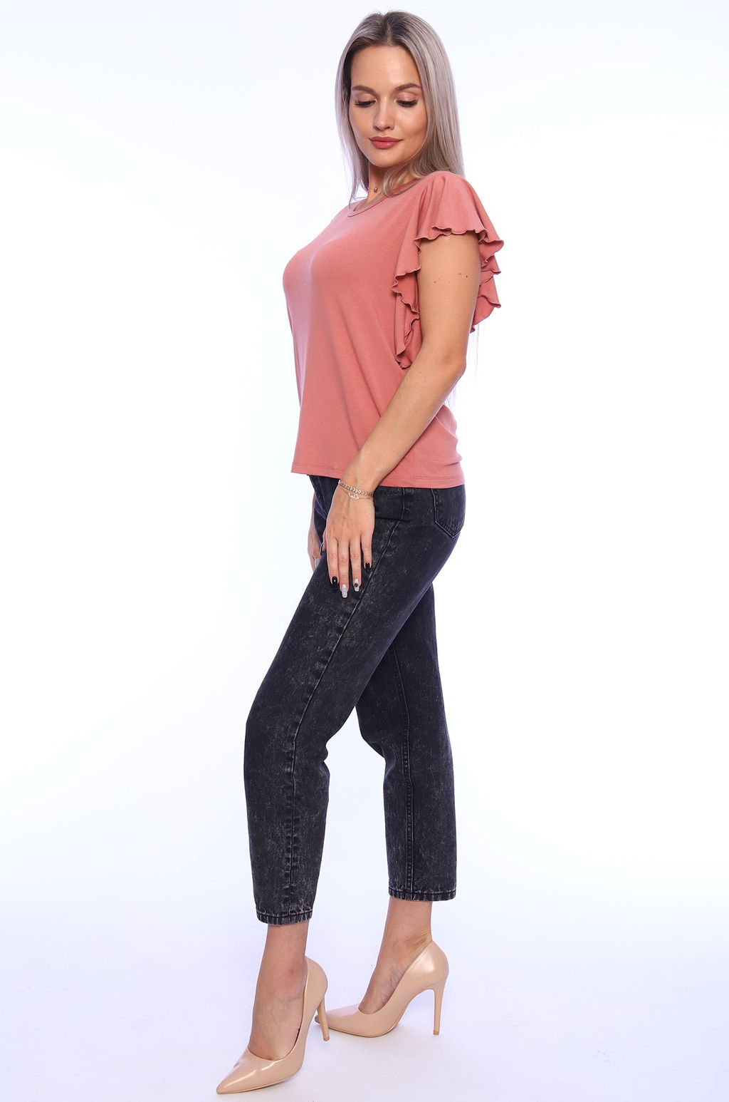 Женская футболка из вискозы с нарядными рукавами Trikotel  фото 3