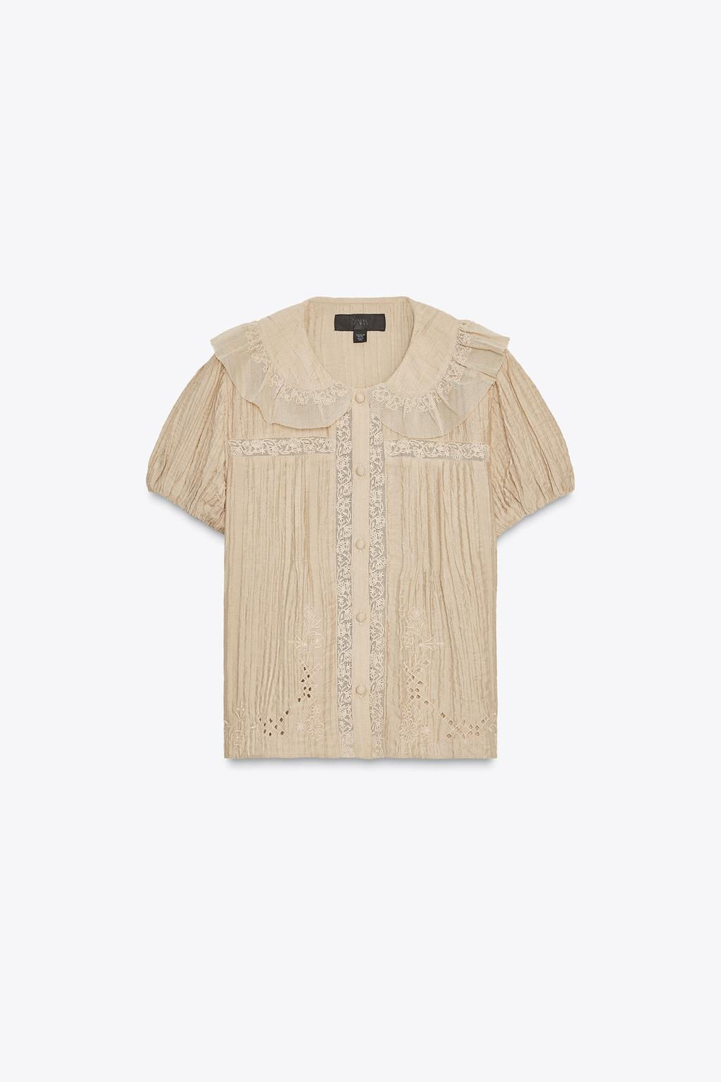 EMBROIDERED PETER PAN COLLAR SHIRT - Zara фото 2
