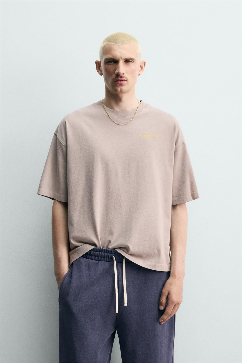 CAMISETA TEXTOS ESTAMPADOS / Gris topo - Zara фото 2