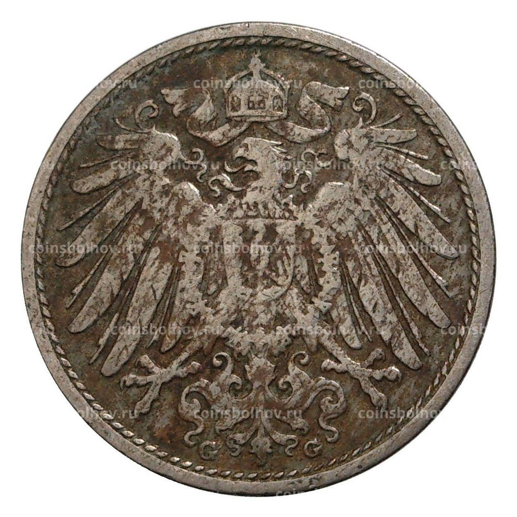 Монета 10 пфеннигов 1905 года G Германия