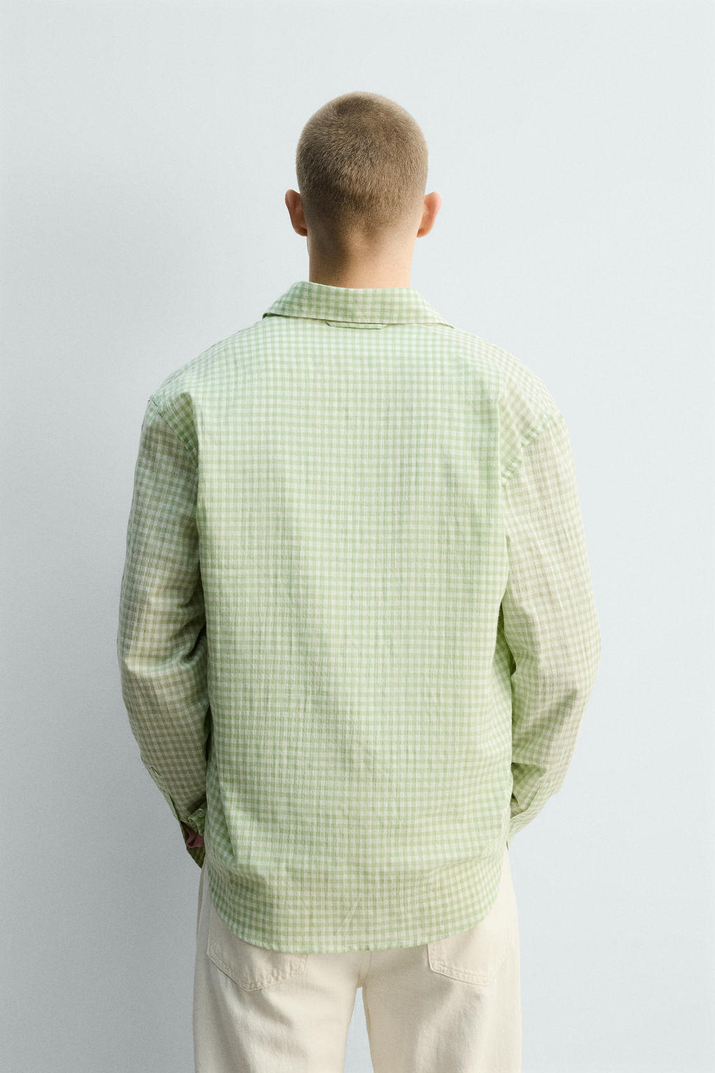 Рубашка Regular Fit Cuadros пастельно-зеленая