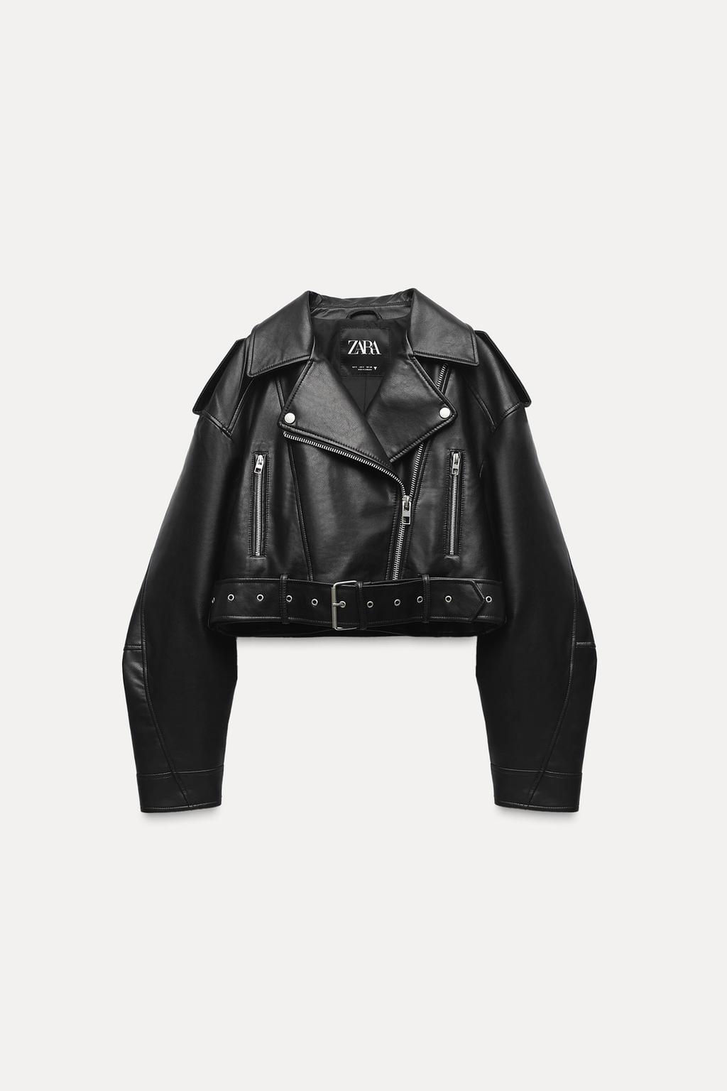 FAUX LEATHER CROPPED BIKER JACKET - Zara фото 5