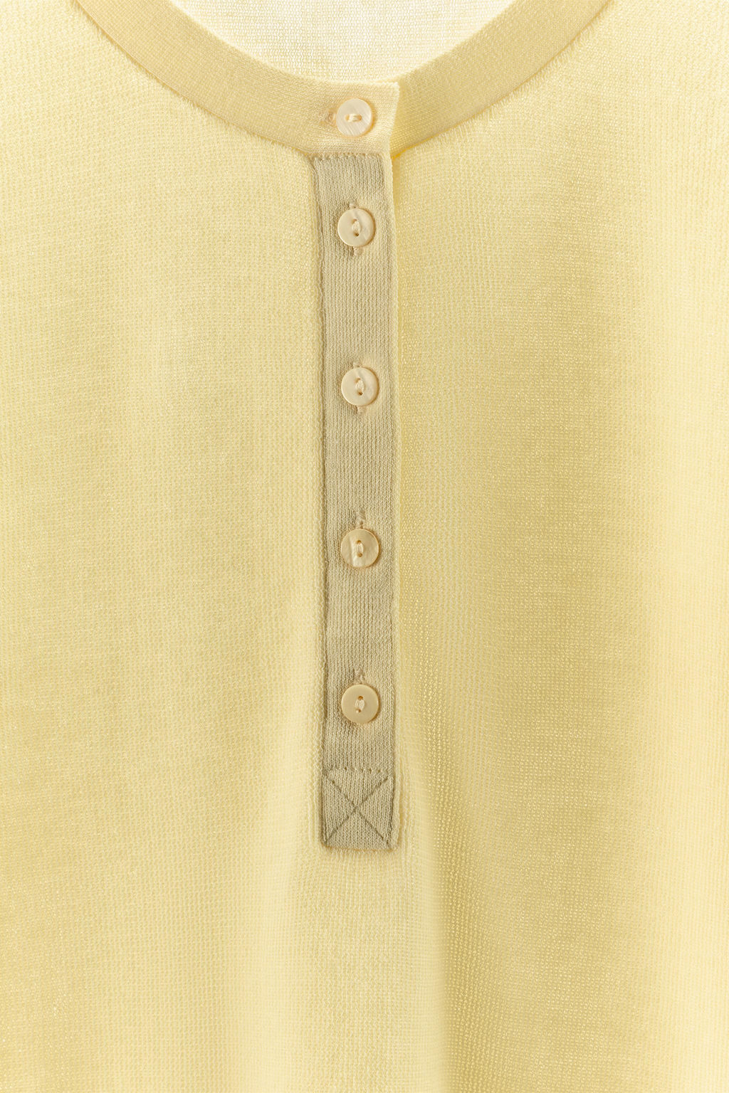 CAMISETA MEZCLA ALGOD?N BOTONES / Amarillo - Zara фото 7