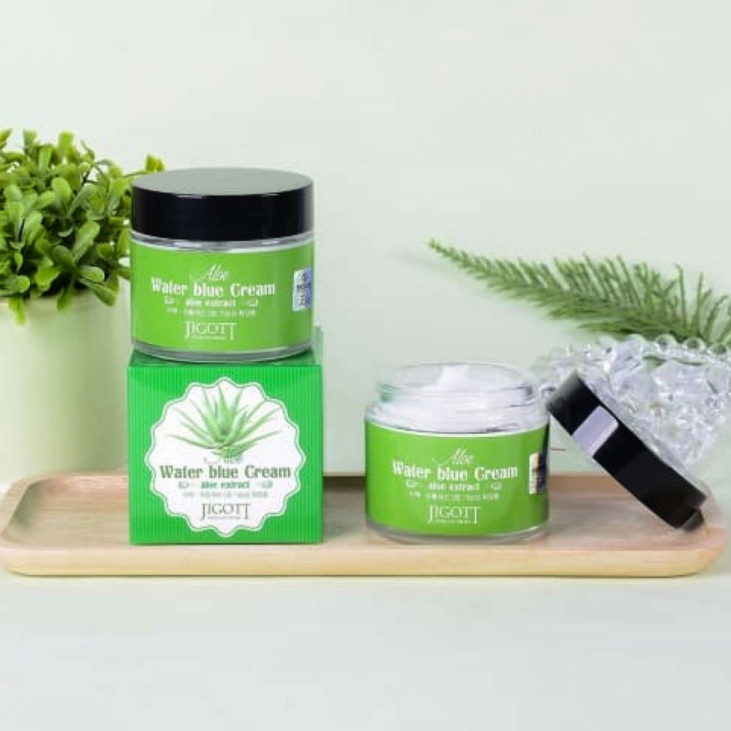 Jigott Крем для лица восстанавливающий с экстрактом алоэ вера / Water Blue Cream Aloe, 70 мл