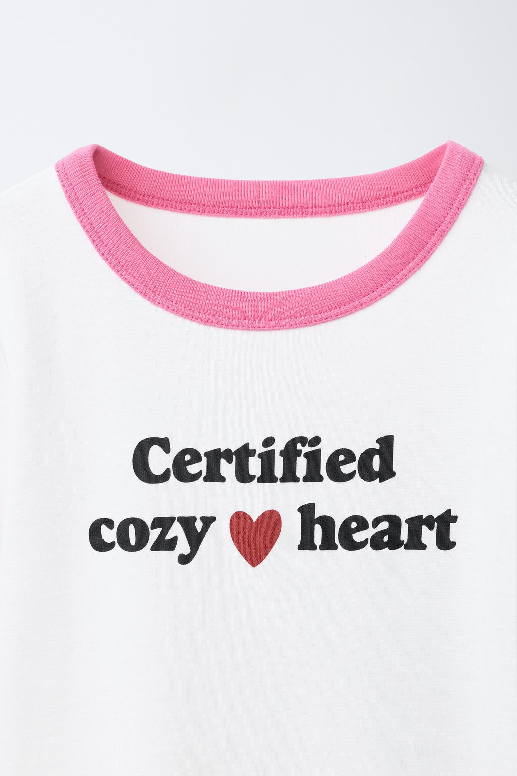 CAMISETA RIB CONTRASTE TEXTO / Rosa pastel - Zara фото 3