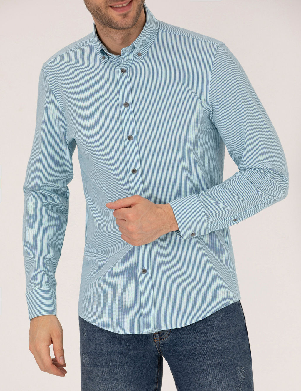 Aqua Slim Fit Uzun Kollu G_mlek