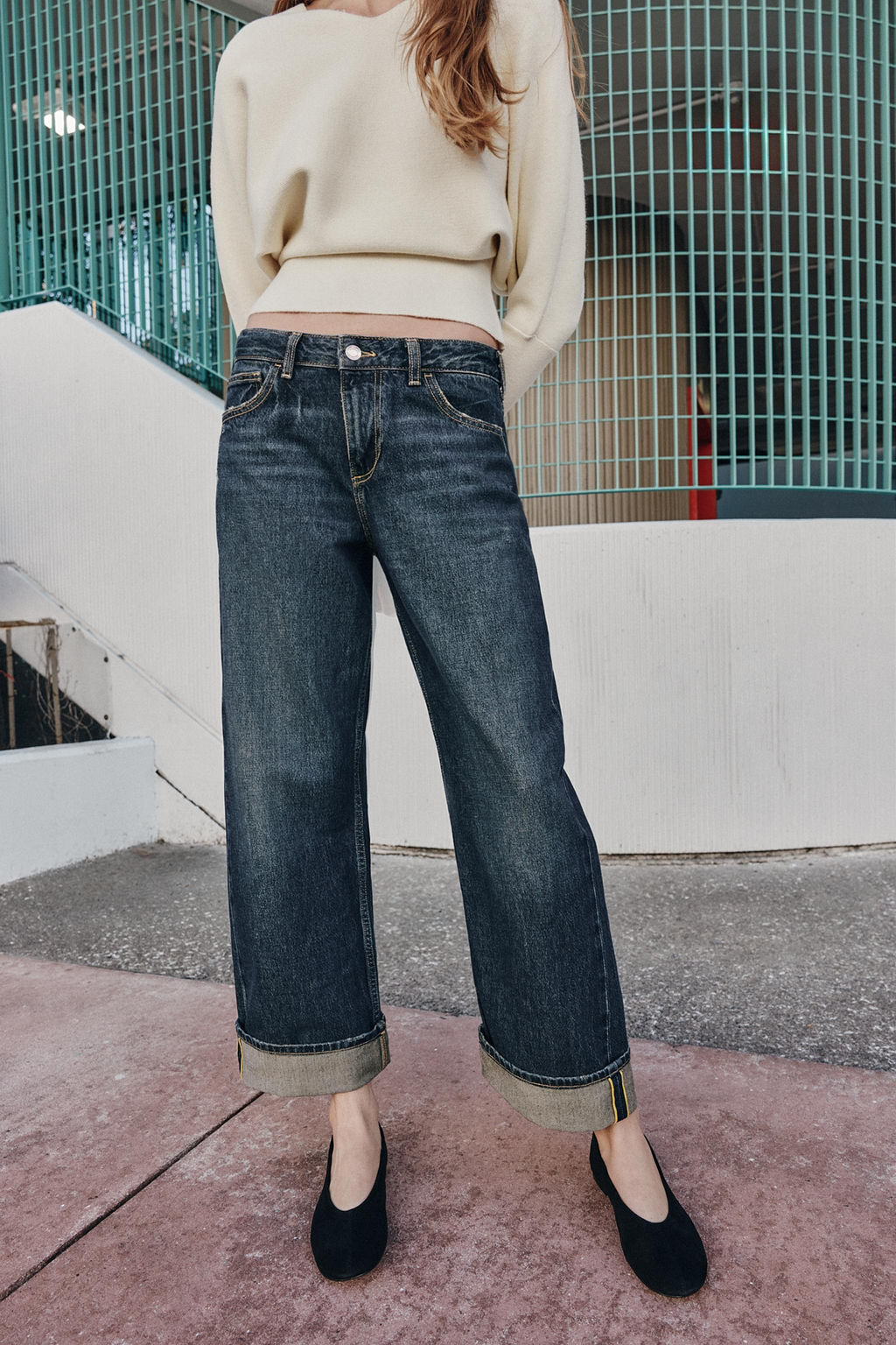 Z1975 RELAXED FIT JEANS WITH TURN-UP HEMS - Zara фото 12