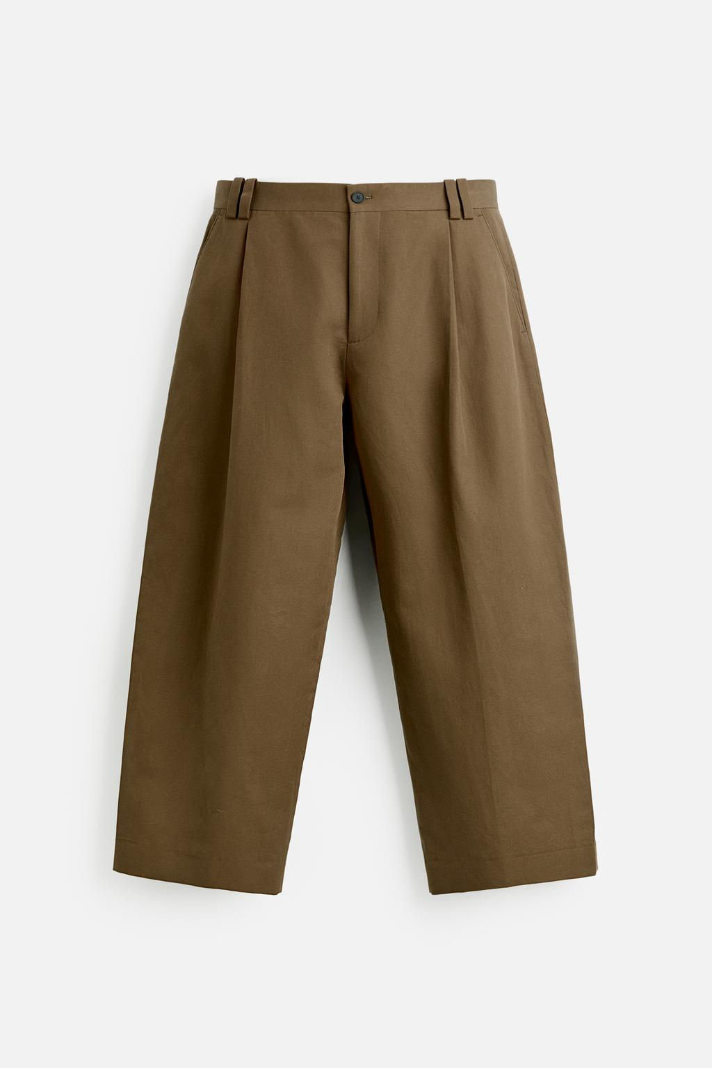 COTTON - LINEN BALLOON FIT TROUSERS - Zara фото 16