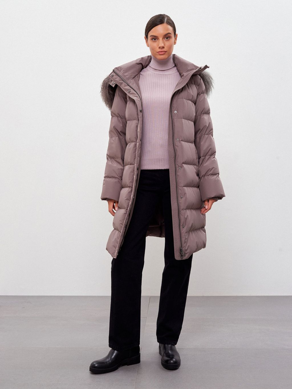 Conso/WDL 220514 - cappuccino Пуховое Полупальто фото 3