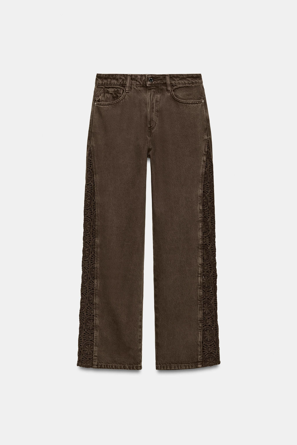 JEANS Z1975 LOOSE TIRO MEDIO COMBINADO CROCHET / Marr?n - Zara фото 7