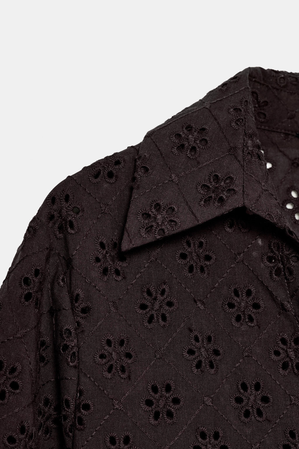 CAMISA BORDADOS PERFORADOS / Marr?n - Zara фото 8