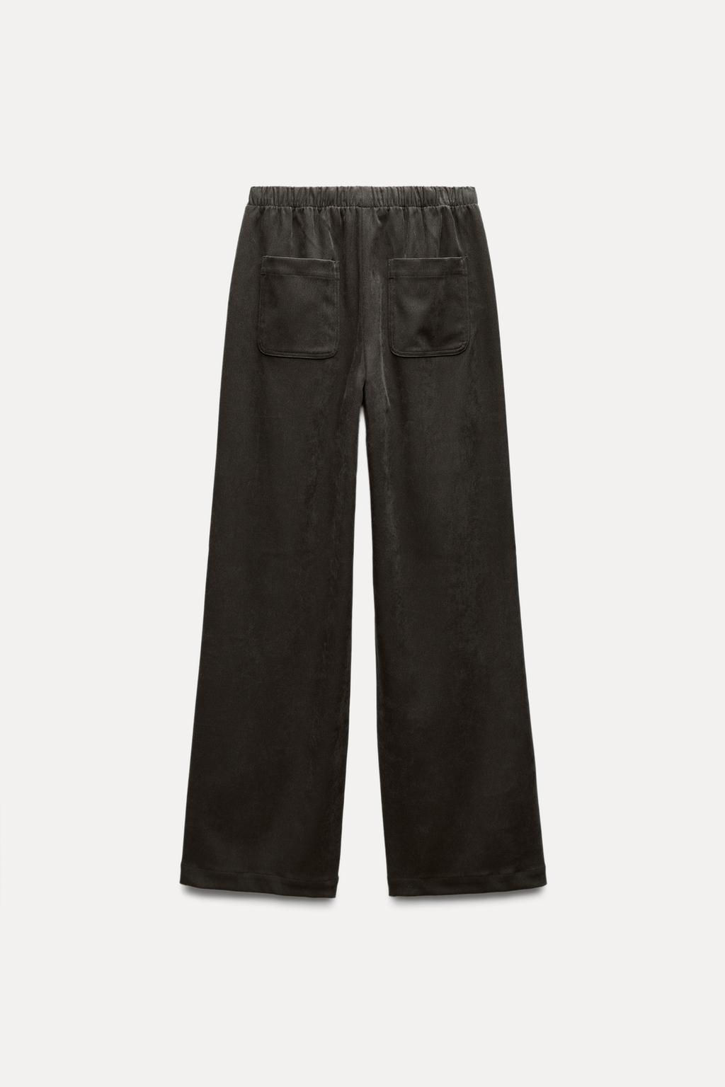 TEXTURED WIDE-LEG TROUSERS - Zara фото 8